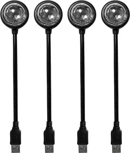 Vista 8 de Dickno Proyector de luz nocturna USB estrella, lámpara de atmósfera portátil activada por sonido para techo de automóvil, luz decorativa ajustable