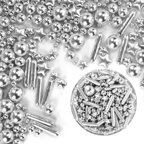 Vista 27 de Dazzjoy Gránulos comestibles de azúcar negro, chispas de caramelo de perlas para decoración de pasteles, grado alimenticio, decoraciones de cupcakes