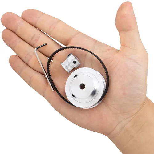 Vista 7 de PAGOW Rueda síncrona GT2 20 y 60 dientes de diámetro de 0.197 in, polea de distribución de aluminio con longitud 7.874 in de ancho y correa de 0.236