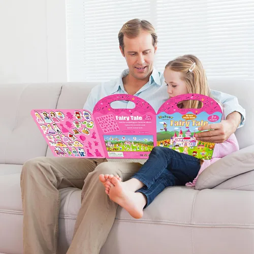 Vista 7 de iGetooy Libros de calcomanías reutilizables para niños pequeños de 1 a 3 años, calcomanías para niños de 2 a 4 años, calcomanías de princesa