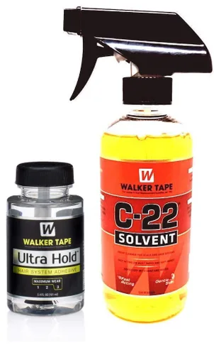 Walker Tape Onza (12.0 fl oz) C22 Citrus Solvente Peluca Removedor de Pegamento con 3.4 oz Ultra Hold Sistema de Cabello Adhesivo para Peluca