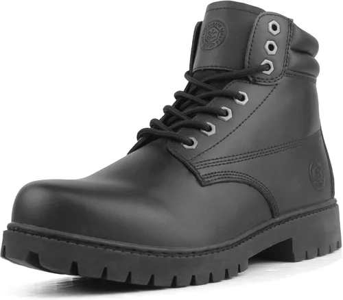 Vista 9 de Jacata Botas de Trabajo para Hombre de Cuero Resistente al Agua Bota de Trabajo de Suela de Goma Construcción Resistente al Aceite Botas
