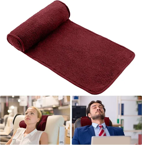 Vista 7 de Weysat Almohada para el cuello para silla reclinable, forro polar antideslizante, ajustable, soporte para el cuello, almohada para reposacabezas Gris