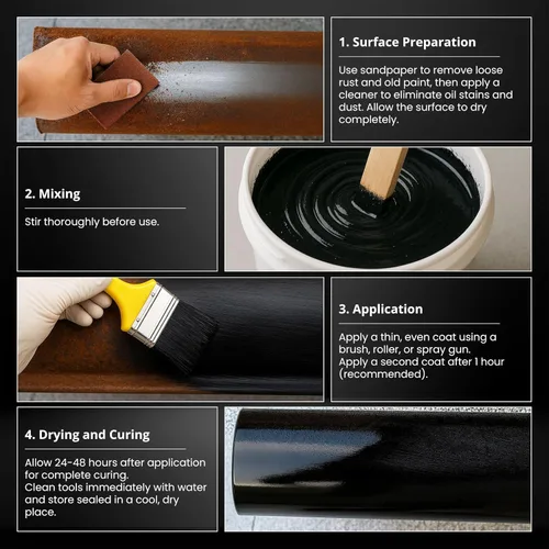 Vista 9 de DWIL Convertidor de óxido para metal, pintura convertidora de óxido 2 en 1 e imprimación, convierte el óxido en revestimiento protector de larga
