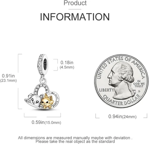 Vista 4 de MULA Dijes de plata de ley 925 para pulseras y collares, colgantes colgantes de joyería para mujer