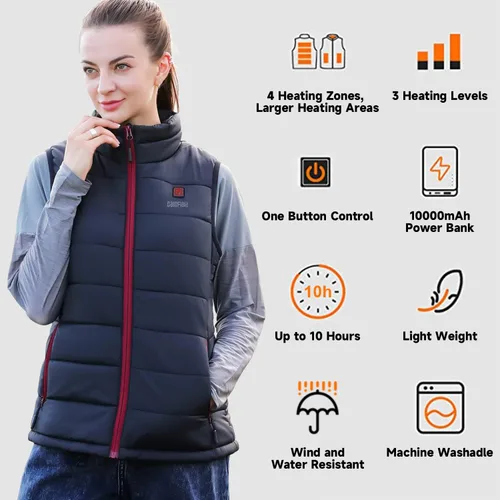 Vista 3 de Carofield Heated Jackets for Women, 2022 Lightweight Heating Heated Jackets for Women with Battery Pack