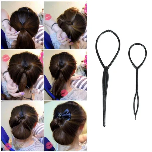 Vista 5 de Juego de 20 herramientas de cola de caballo y trenzado para accesorios de peinado de cabello para mujer