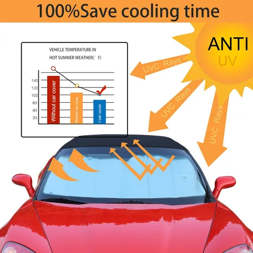 Vista 5 de Parasol para parabrisas compatible con Chevrolet Corvette C6 2005-2013, parasol plegable para ventana delantera, visera de protección solar