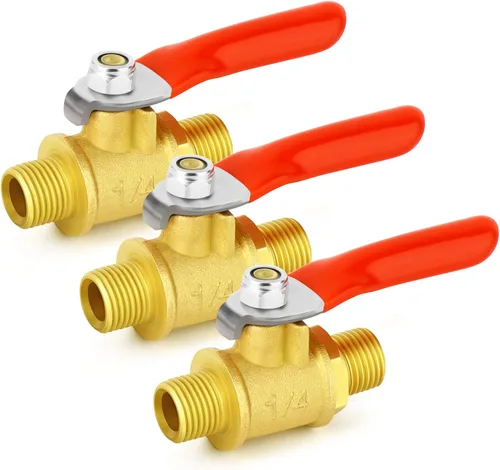 Vista 10 de GASHER 1 pieza Válvula de bola mini de latón de 1/2 pulgada, válvula de cierre, rosca NPT de 1/2 pulgada macho x hembra para accesorios de tubería