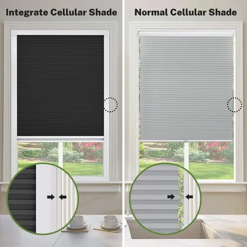 Vista 3 de MiLin Persianas opacas sin cordones para ventanas de techo, planos, diseño actualizado, muy fácil de instalar (100% negro opaco)