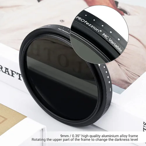Vista 6 de PROfezzion Filtro ND variable de 1.929 in ND2-ND2000 Fader de densidad neutra variable para Canon EOS R10 R50 R100 M50 M5 M6 Mark II M200 con lente