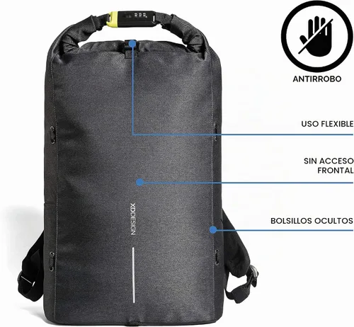 Vista 2 de XDDesign Urban Lite - Mochila antirrobo para laptop (bolsa de viaje unisex), Negro -, Computadora portátil