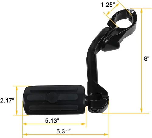 Vista 4 de XFMT - Estribos de color negro mate para motocicleta, 1.25 pulgadas, incluye kit de montaje