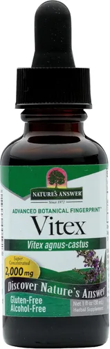 Nature's Answer Vitex Berry | Apoya el equilibrio hormonal femenino saludable | Sin alcohol, sin gluten, certificado Kosher y sin conservantes, 1