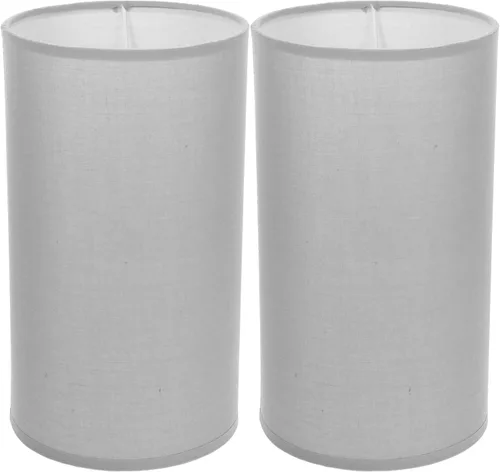 Homoyoyo Decoración versátil 2 unids lino mesa pantalla lámpara cubierta cubierta tela pequeña pantalla reemplazo Gris