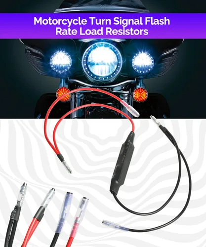 Vista 3 de RACOONA Resistencia LED de señal de giro para motocicleta, 4 unidades, 12 V, parpadeo de flash de corrección de error, accesorios de automóvil