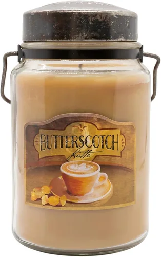 Vista 8 de McCall’s Candles Vanilla Bourbon Vela perfumada de 26 onzas Hecha en EE. UU. Frasco rústico vintage con asa de transporte Fragancia cálida