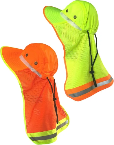 Vista 18 de Sombrero de sol reflectante de alta visibilidad para hombre con solapa para el cuello de ala ancha Boonie Hat Bucket Cap