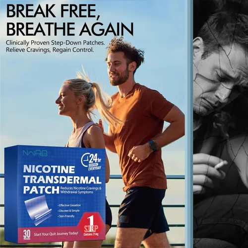 Vista 2 de Nicotine Quit Smoking Patches, 7mg Stop Smoking Aids Patches, Helping Quit Patch, Easy & Effective Anti-Stickers, 30 Count Quit Smoking Stickers