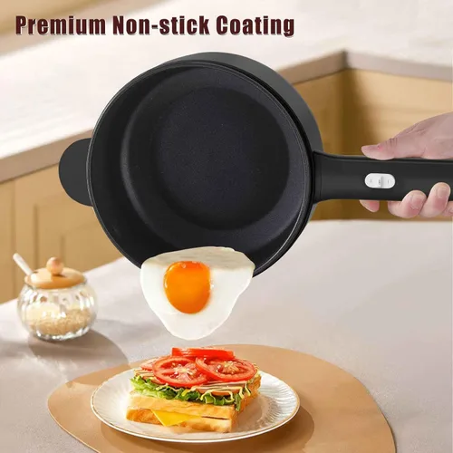 Vista 3 de Dezin - Olla eléctrica, sartén antiadherente de 2L, cocina rápida de fideos, mini olla para ramen con ajuste de potencia, esencial para dormitorio