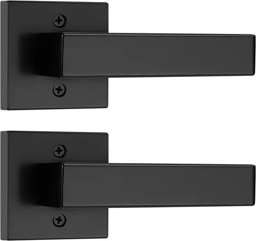 Vista 14 de Probrico Paquete de 1 manija de puerta de bronce aceitado para puertas francesas, manija de puerta cuadrada simulada, tirador de un solo lado sin
