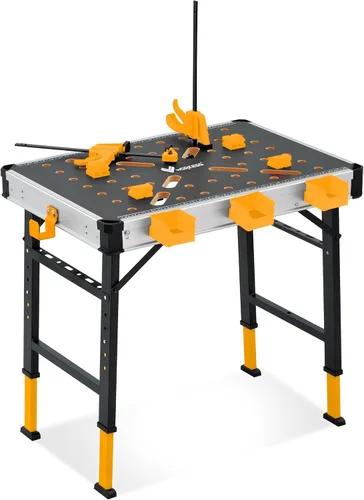 WORKESS Banco de trabajo portátil de 1000 libras de capacidad 2026 mejorado ajustable de 5 niveles de altura, mesa de trabajo plegable resistente