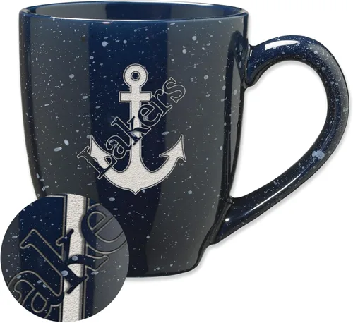 Vista 362 de Rico Industries NCAA Saint Joseph's (PA) Hawks Logo Principal Color Marrón 16 oz Logotipo del Equipo de Color Láser Grabado en Cerámica Moteada Taza