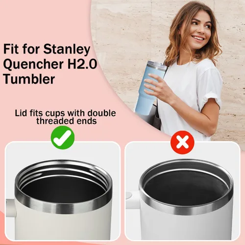 Vista 7 de Reemplazo de la tapa del vaso de 40 onzas compatible con la taza Paquete de 2 tapas de vaso transparentes sin BPA, accesorio superior de repuesto