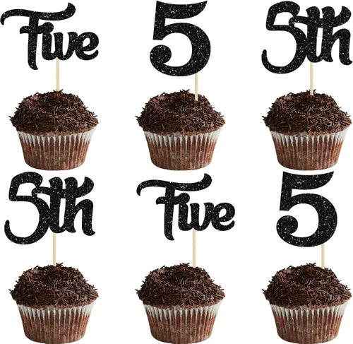 Vista 12 de 24 adornos para cupcakes de primer cumpleaños con purpurina para decoración de pastel de primer cumpleaños, selecciones de cupcakes para niños, baby
