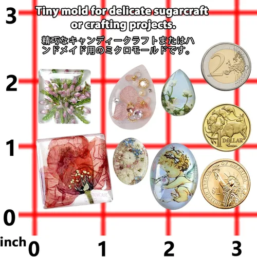 Vista 4 de Funshowcase Molde de silicona ovalada para pastelería con forma cuadrada para decoración de pasteles, decoración de cupcakes, arcilla polimérica