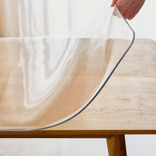 Vista 5 de Protector de escritorio transparente, lavable para una fácil limpieza, protector de escritorio de PVC transparente para restaurantes y mesas