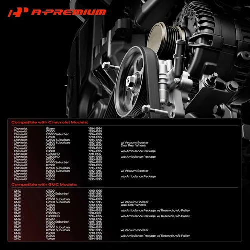 Vista 2 de A-Premium Bomba de dirección asistida, con depósito, compatible con modelos Chevy GMC - 1990-1995 - C1500 C2500 C3500 K1500 K2500 K3500 Suburban