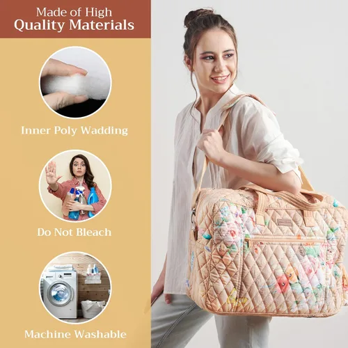 Vista 3 de Maison d' Hermine Bolsas de fin de semana para mujer, de algodón, acolchadas, para equipaje nocturno, bolsa de fin de semana para hombres, regalos