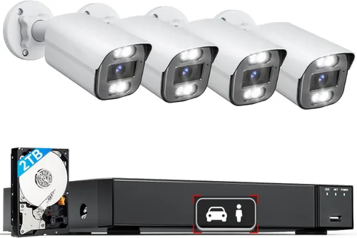 Vista 13 de LongPlus Sistema de cámara de seguridad inteligente 4K 8CH para el hogar, 4 unidades, sistema de cámaras IP PoE con cable para exteriores