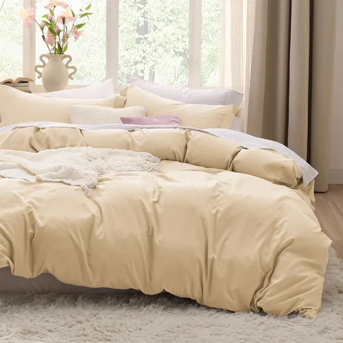 Vista 26 de Bedsure Funda de edredón tamaño Queen – Juego de ropa de cama extra suave prelavada de 3 piezas, incluye 1 funda de edredón de 90 x 90 pulgadas