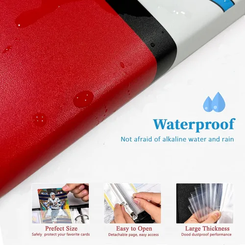 Vista 3 de Carpeta de tarjetas para tarjetas de dibujos animados, carpeta de 4 bolsillos, 400 bolsillos para tarjetas intercambiables, juegos con cremallera