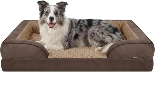 Vista 16 de L Plus - Cama ortopédica para perros grandes, sofá lavable para perros con espuma para huevos, forro impermeable y parte inferior antideslizante