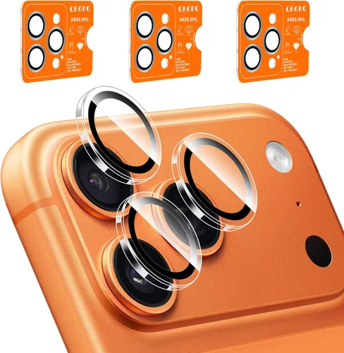 Vista 11 de QHOHQ Juego de 2 protectores de lente de cámara para iPhone 17 Pro Max/17 Pro/16 Pro Max/16 Pro/15 Pro Max/15 Pro, protector de lente individual