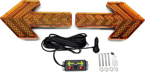 CFLMYYXGS 462 LED Arrow Pilot Signal Emergency Flashing Car Pilot Indicator Light (13" Amber- Cover)