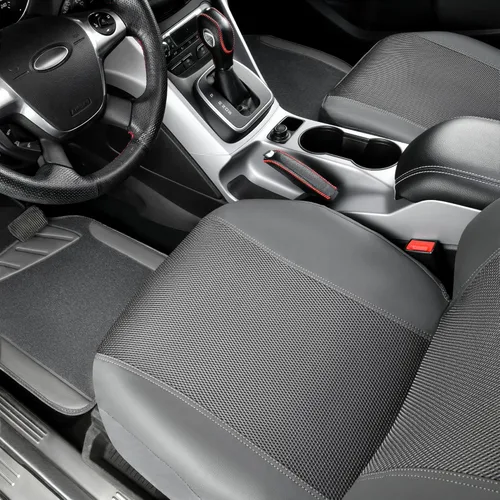 Vista 3 de CAR PASS Juego completo de fundas de asiento de automóvil de malla de aire 3D y 4 alfombrillas impermeables para piso de automóvil con esponja
