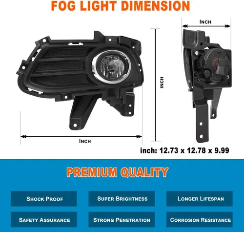 Vista 3 de Nixon Offroad Juego de luces antiniebla para Ford Fusion 2013-2016 con bombillas halógenas + kit de arnés de cableado + interruptor universal +