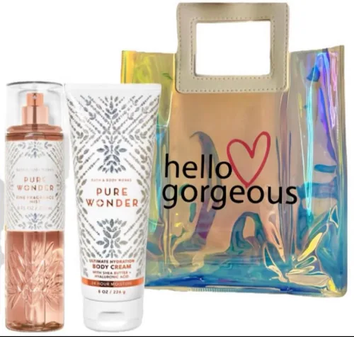 Vista 4 de White Barn - Bath and Body Works - Set de regalo de 2 piezas - con bolsa de regalo Hello Gorgeous (Mañana de Navidad brillante)