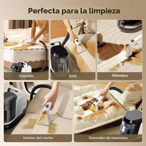 Vista 6 de Uwant Máquina limpiadora de alfombras de 18Kpa con Pet Pro Cleaner&Tools