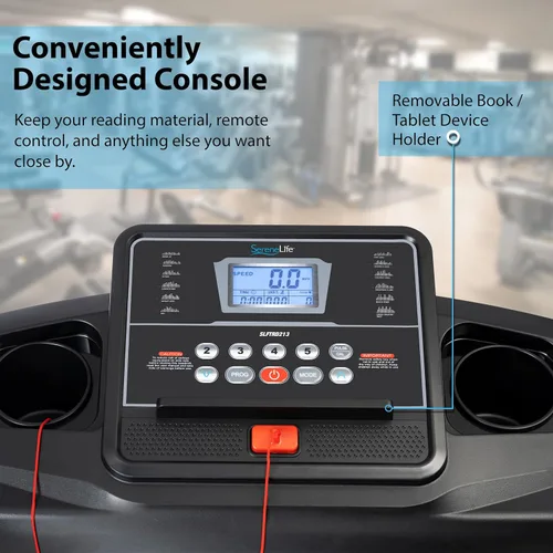 Vista 3 de SereneLife SereneLife Folding Treadmill Exercise Running Machine - Electric Motorized Running Exercise Equipment for Apartment Home/Office Jogging