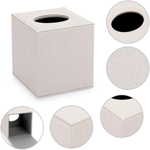 Vista 4 de Sumnacon Funda de Caja de Paños Cuadrada - Elegante Soporte de Caja de Paños con Fondo Magnético, Caja de Paños Decorativa para Tocador, Tanque
