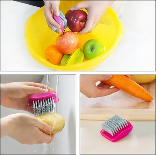 Vista 4 de Openfly Cepillo flexible para frutas y verduras, pelador de verduras/frutas con cepillo de frutas flexible para alimentos, verduras, zanahoria