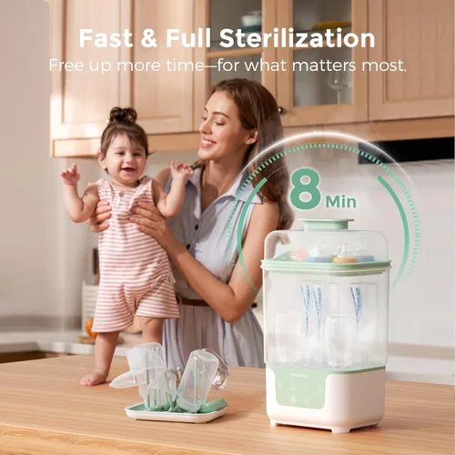 Vista 2 de Momcozy Kit de esterilizador y secadora de botellas y cepillo para botellas