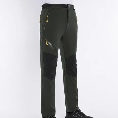 Vista 7 de Yuzhih Hiking Pants with Belt for Men Solid Color Assault Pants Slim Fit Patchwork Pants Outdoor Breathable Cargo Pants