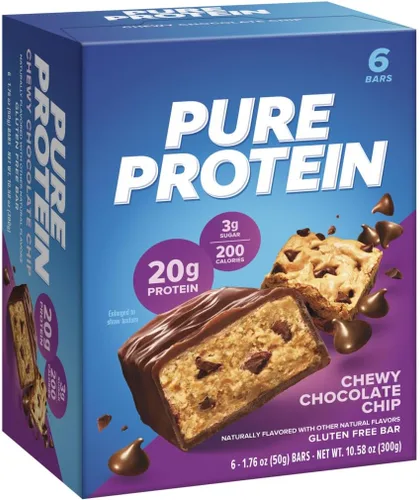 Vista 2 de Pure Protein Choc Chip C Tamaño 6ct Pure Protein Barra de chispas de chocolate 1.76z