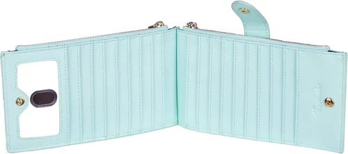 Vista 4 de Travelambo - Billetera para mujer con bloqueo RFID plegable para múltiples tarjetas con bolsillo y cremallera